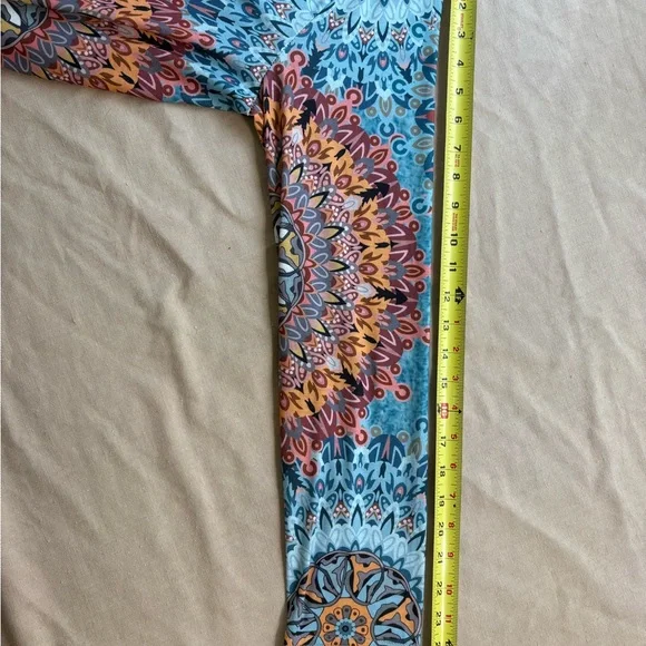 Bohemian Blue Mandala Long Sleeve Dress XL - Picture 4 of 5